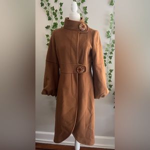 George Simonton Couture Camel Coat Size 8